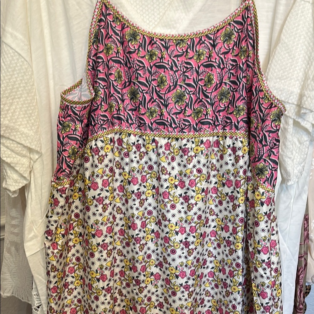 009. Pink and Purple Sleeveless Floral Tank Top